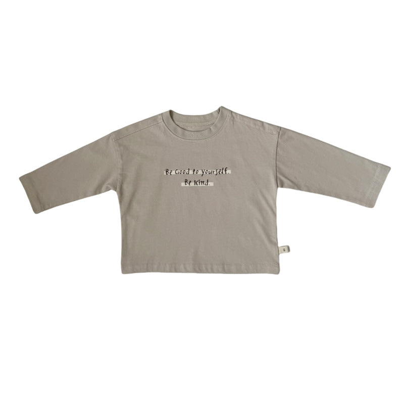 Children's letter printed long sleeved shirt