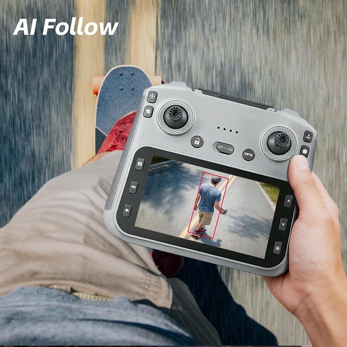 GPS Drone with EIS 4K Camera for Adults , RC Drones with 4.5 inch HD Screen on Controller