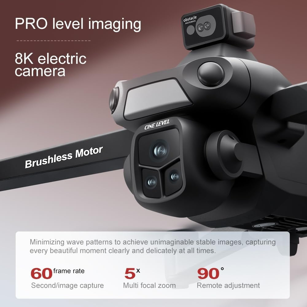 V918 GPS Drone with 8K Camera for Adults, RC Drones with 5 inch HD Screen | 90 Mins Flight Time, 3KM Control Range, 360° Obstacle Avoidance