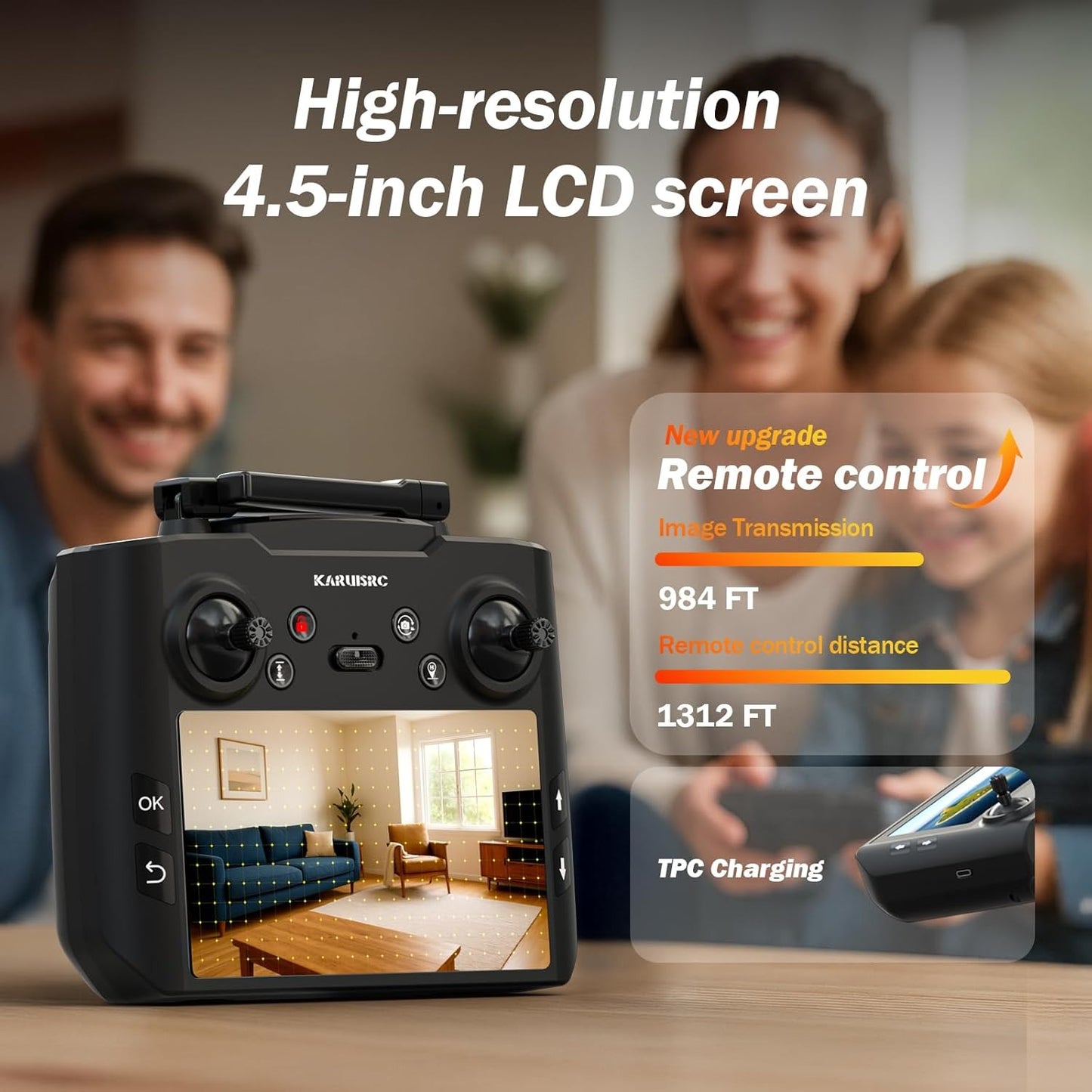 K600GPS Brushless Drones with EIS Camera for Adults Beginners Kids, Drone with 4.5'' Screen on Controller