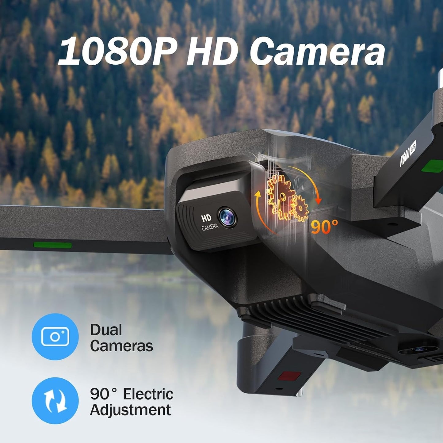 K600GPS Brushless Drones with EIS Camera for Adults Beginners Kids, Drone with 4.5'' Screen on Controller