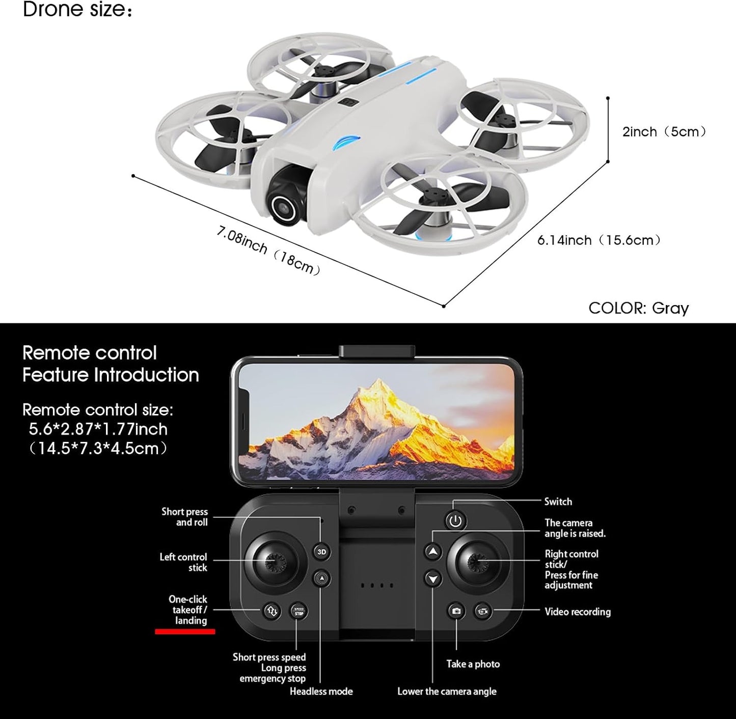 Drone with Camera for Adult Beginners,RC Quadcopter featuring Altitude Hold, One-Key Takeoff/Landing, Auto Follow,3-Speed Adjustment,Stunt Roll -Ideal Holiday Gift.
